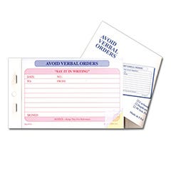Avoid Verbal Orders Forms