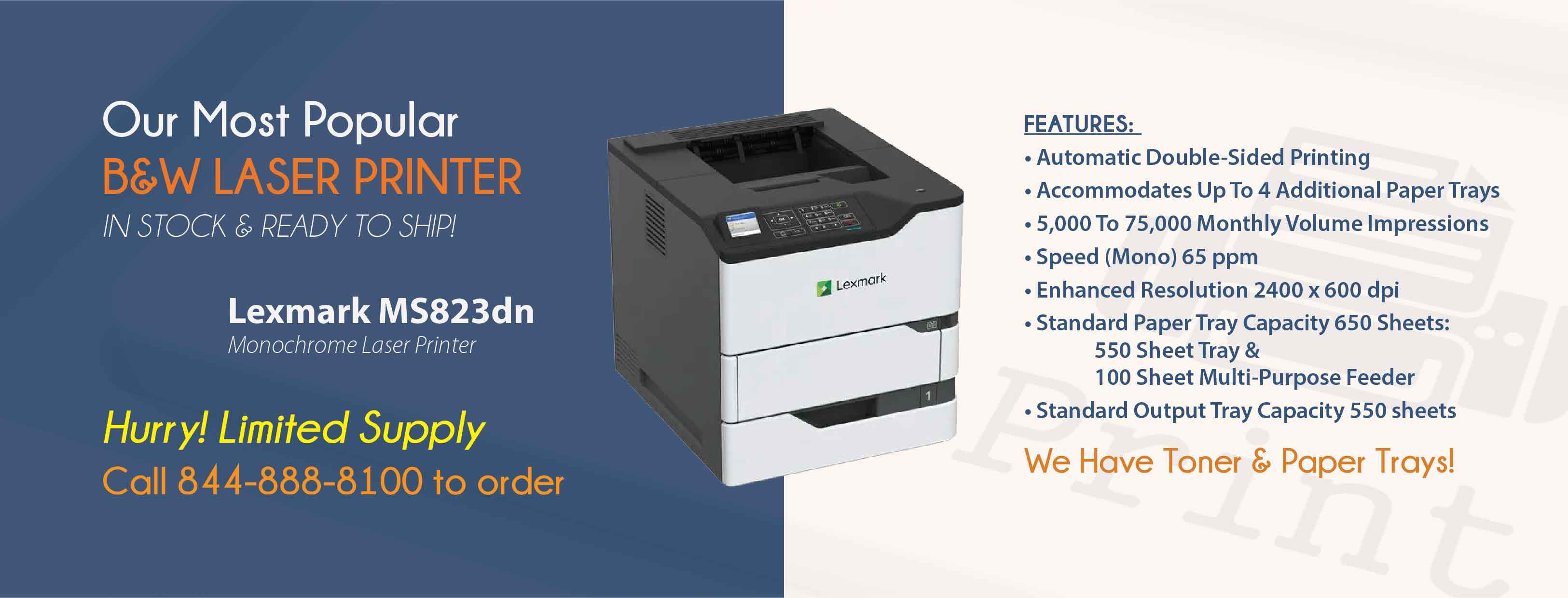 Lexmark MS823dn Mono Laser Printer Now In Stock and Available to Ship!